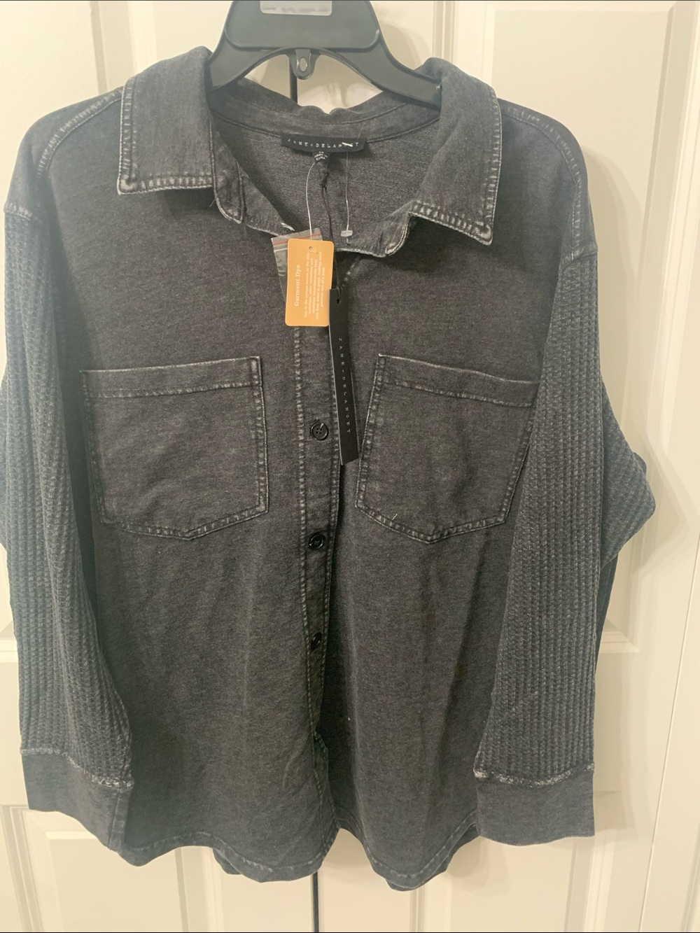 Jane and Delancey Charcoal Button-Down Shirt Jacket